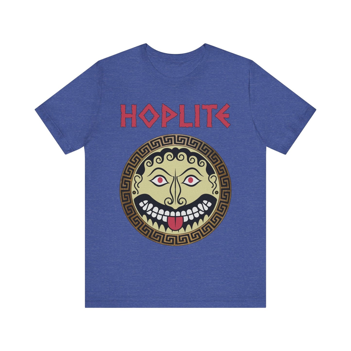 Heather True Royal / S Greek Hoplite Gorgon Shield T-Shirt