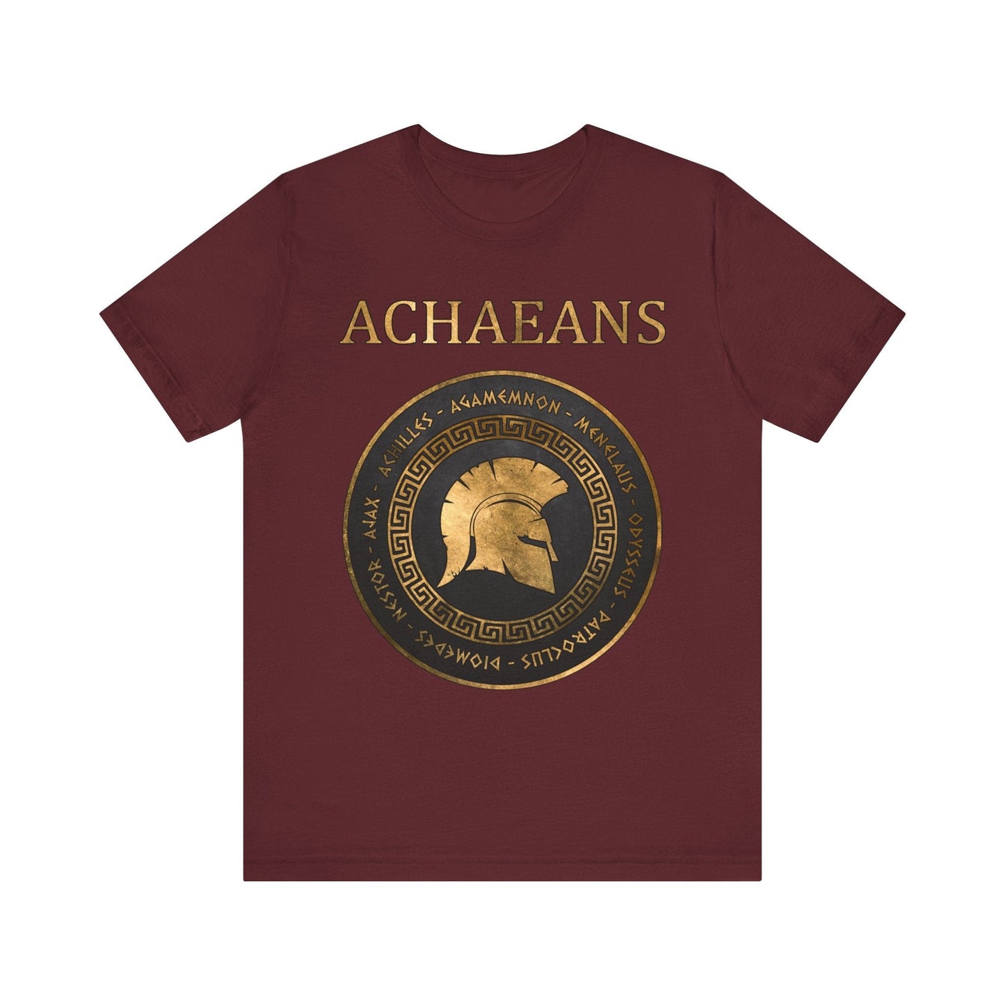 Maroon / S Achaeans Greek Heroes of the Trojan War T-shirt