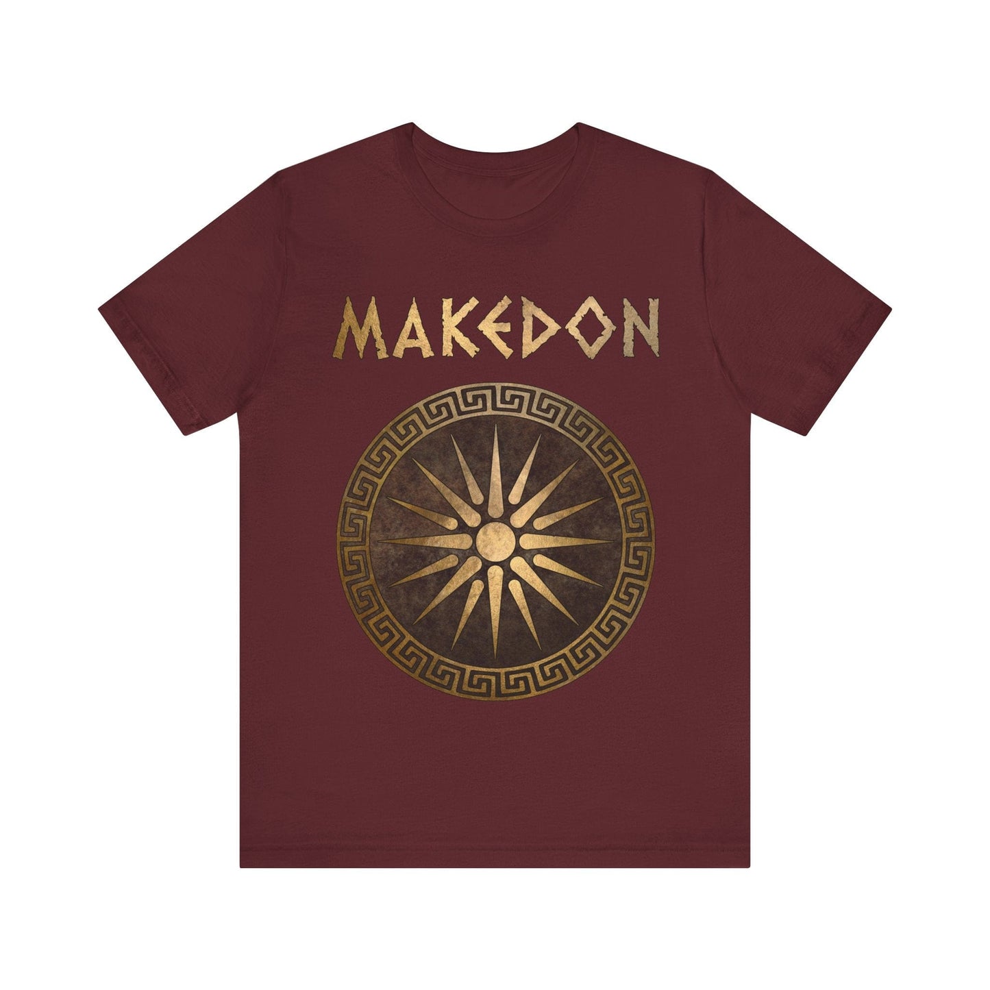 Maroon / S Ancient Makedon Shield Alexander the Great T-Shirt