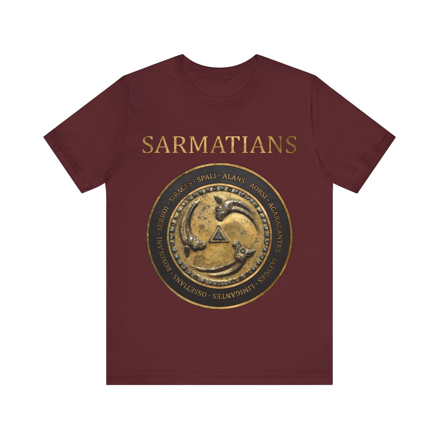 Maroon / S Ancient Sarmatian Tribes T-Shirt