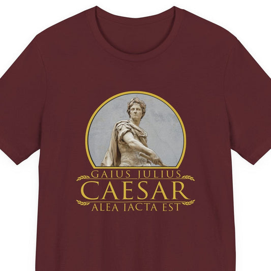 Maroon / S Julius Caesar Quote Alea Iacta Est - The Die is Cast T-Shirt