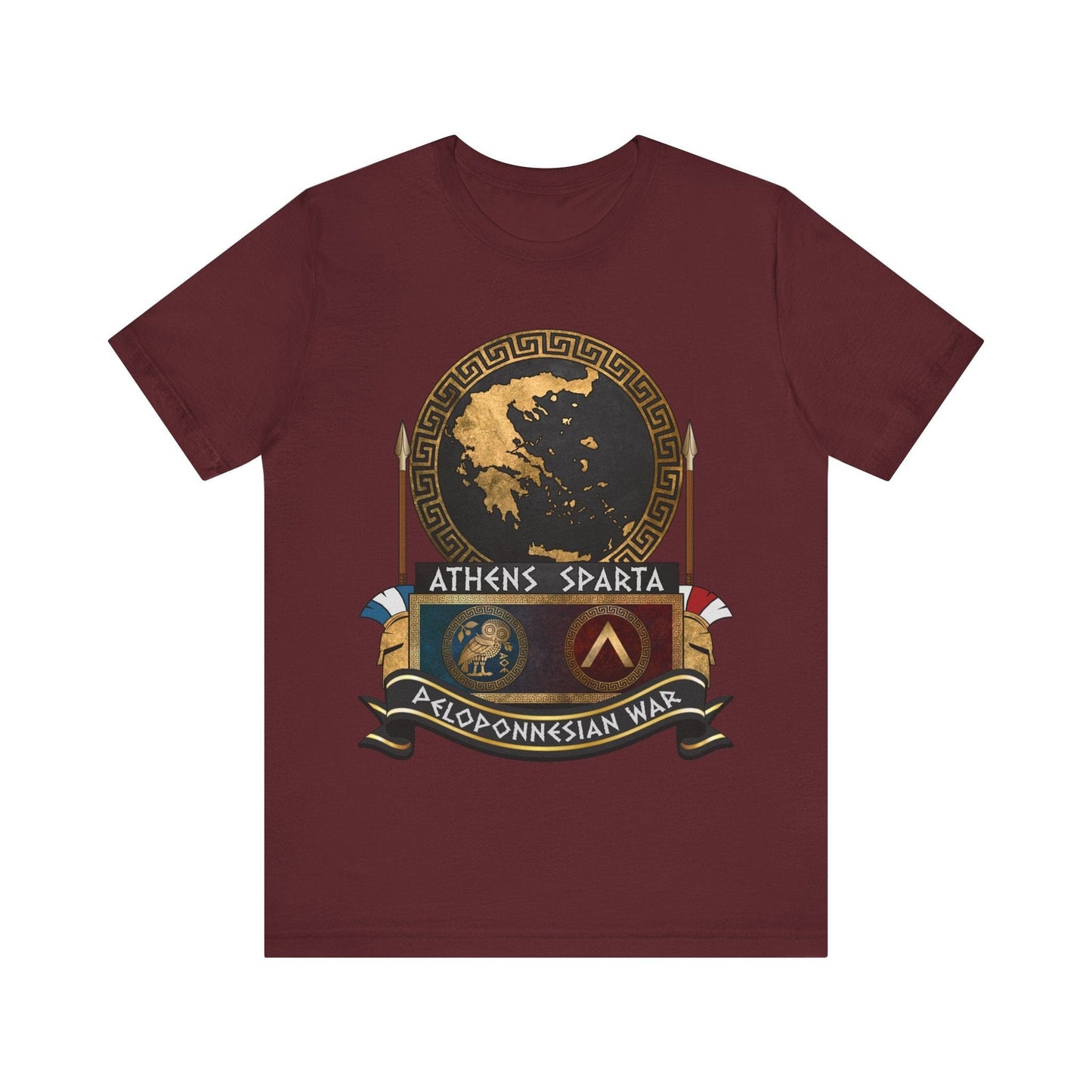 Maroon / S Peloponnesian War Athens vs Sparta T-Shirt