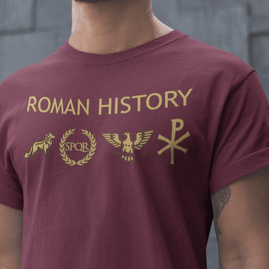 Maroon / S Roman History - From Kingdom to Empire - Ancient Rome T-shirt