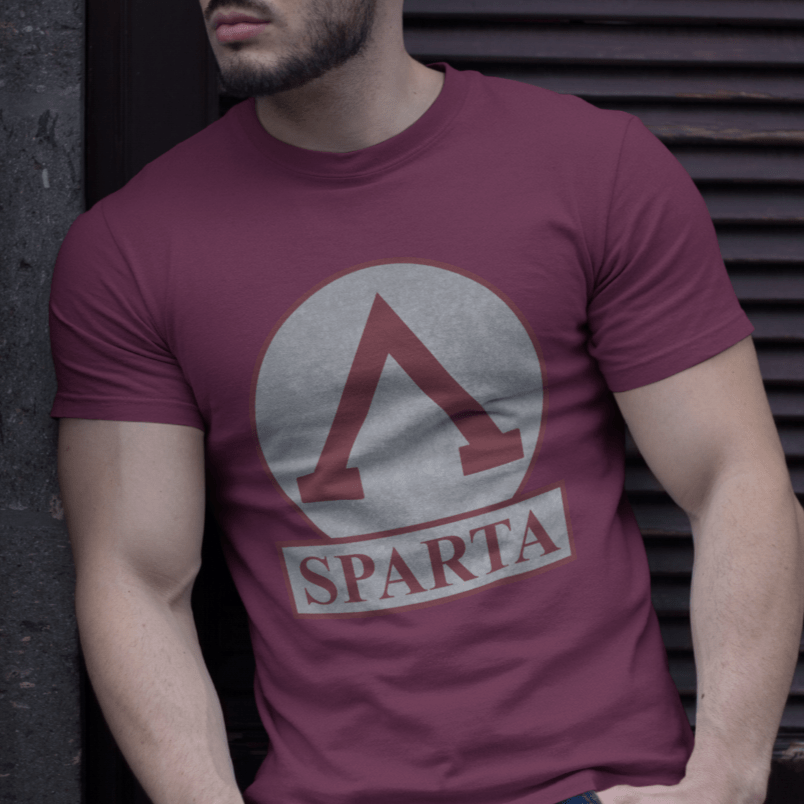 Maroon / S Spartan Lambda Symbol of Lacedaemon Sparta T-shirt