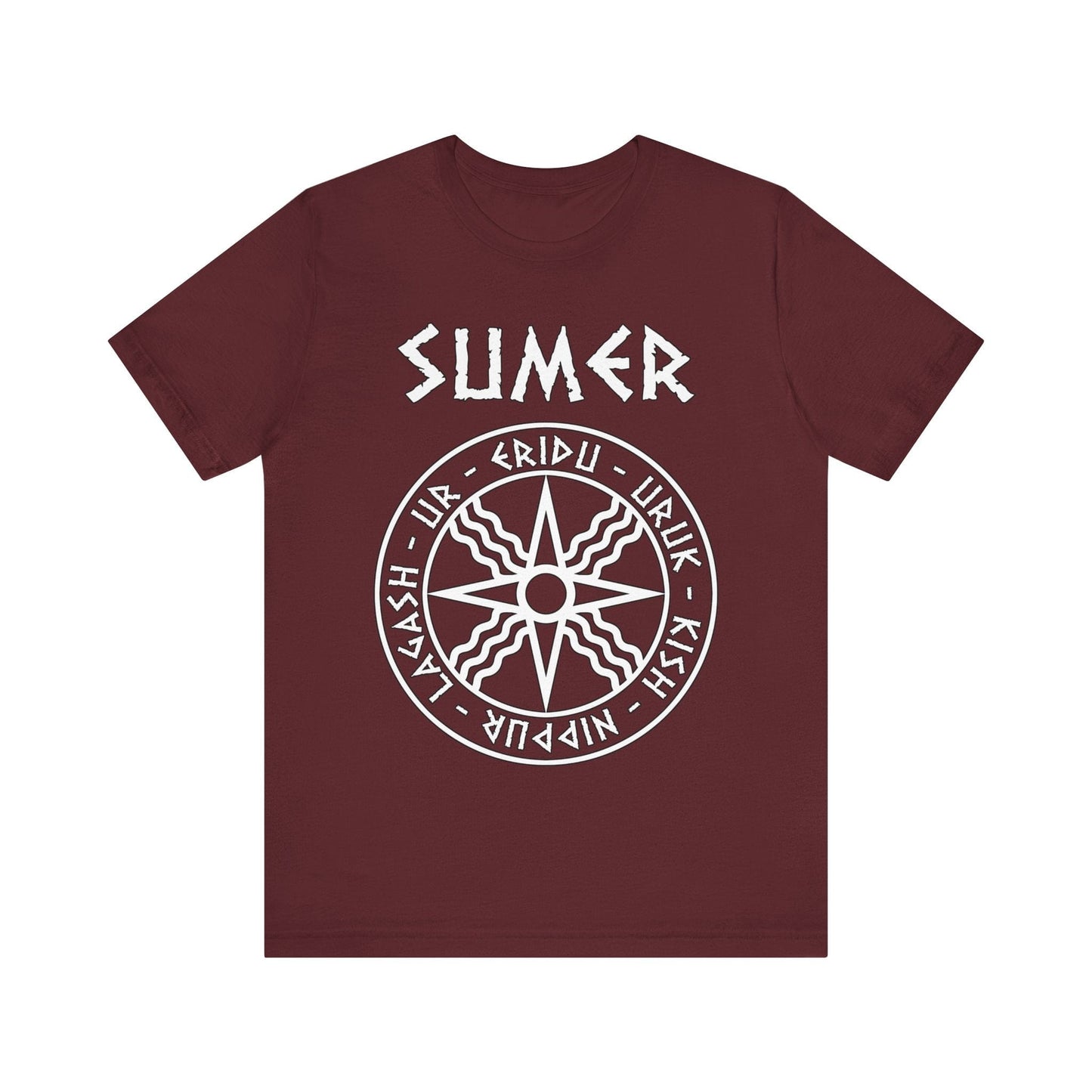 Maroon / S Sumer Ancient Mesopotamian Cities T-Shirt