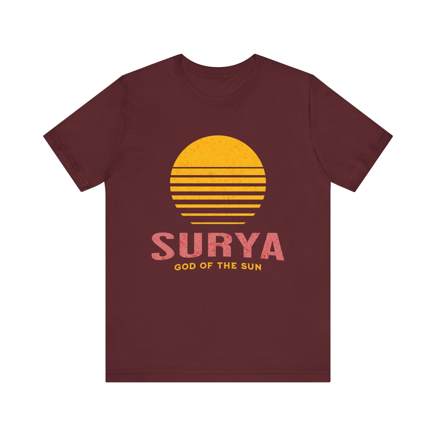 Maroon / S Surya God of the Sun - Hindu Mythology and Hinduism T-shirt