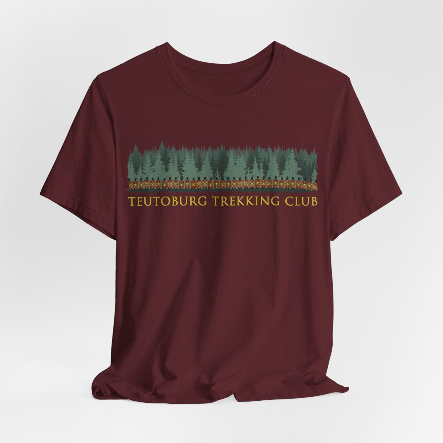 Maroon / S Teutoburg Trekking Club - Funny Roman History T-Shirt