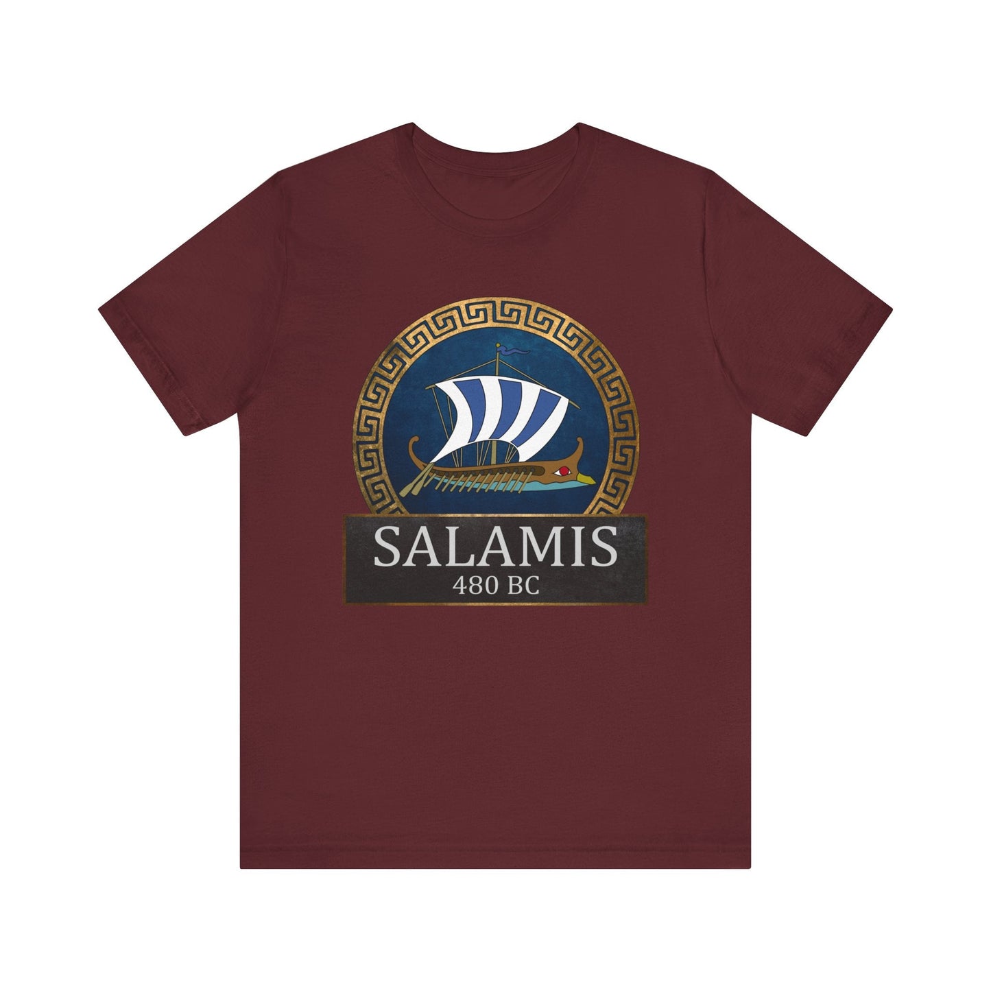 Maroon / S The Battle of Salamis 480 BC - Ancient Greece History T-shirt
