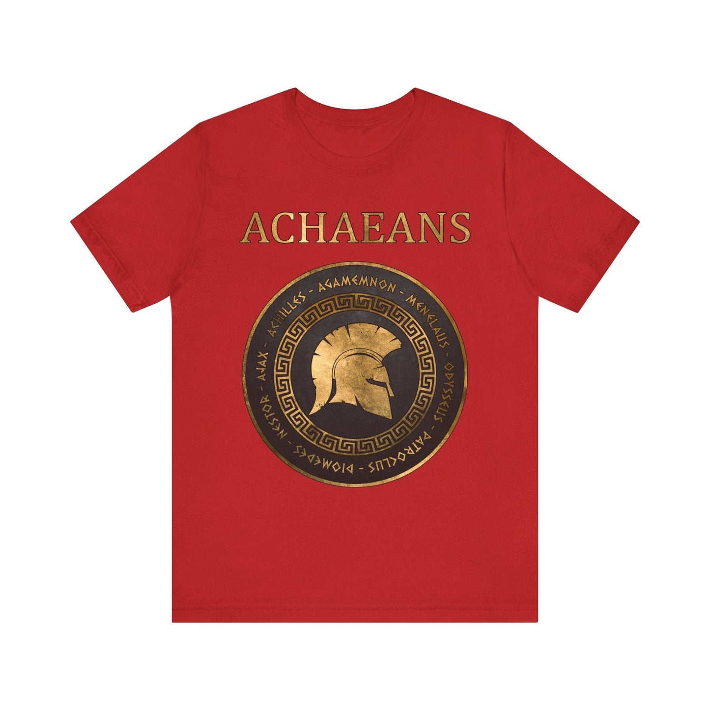 Red / S Achaeans Greek Heroes of the Trojan War T-shirt