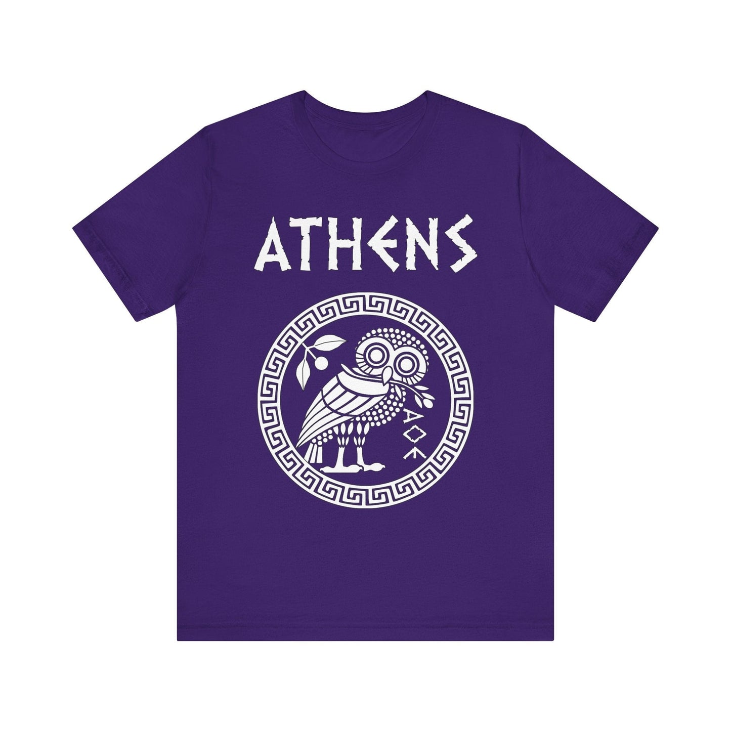 Team Purple / S Athens Owl Symbol of Athena T-Shirt