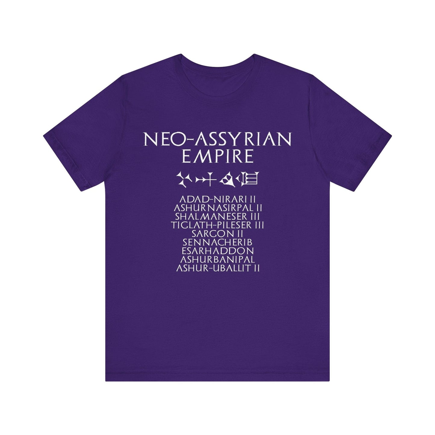 Team Purple / S Neo-Assyrian Empire - Neo-Assyrian Kings and Cuneiform Assyria T-Shirt