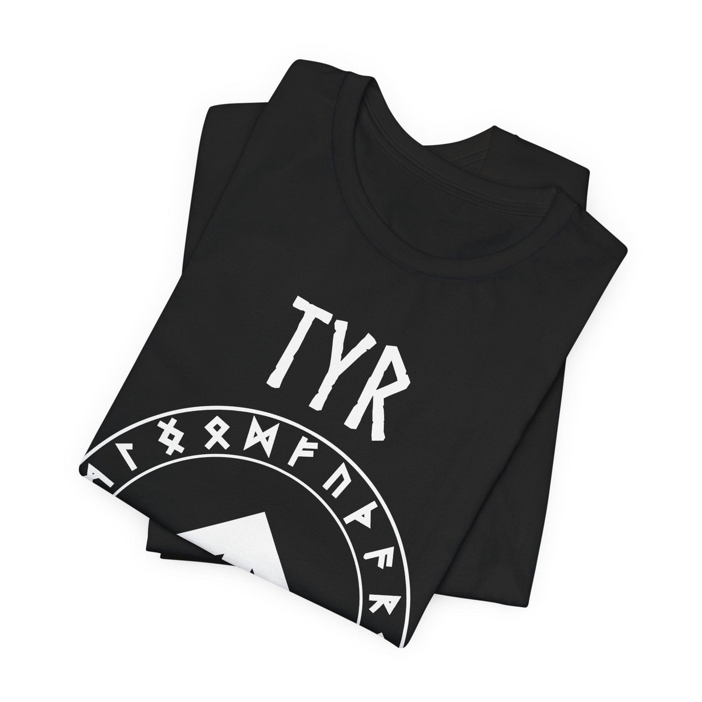 Tyr Norse God Tiwaz Rune with Futhark Runes T-shirt