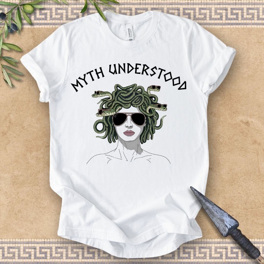 White / 2XL Medusa Myth Understood - Funny Greek Mythology T-Shirt