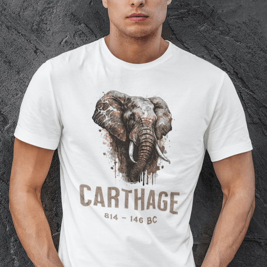 White / S Carthage War Elephant T-Shirt