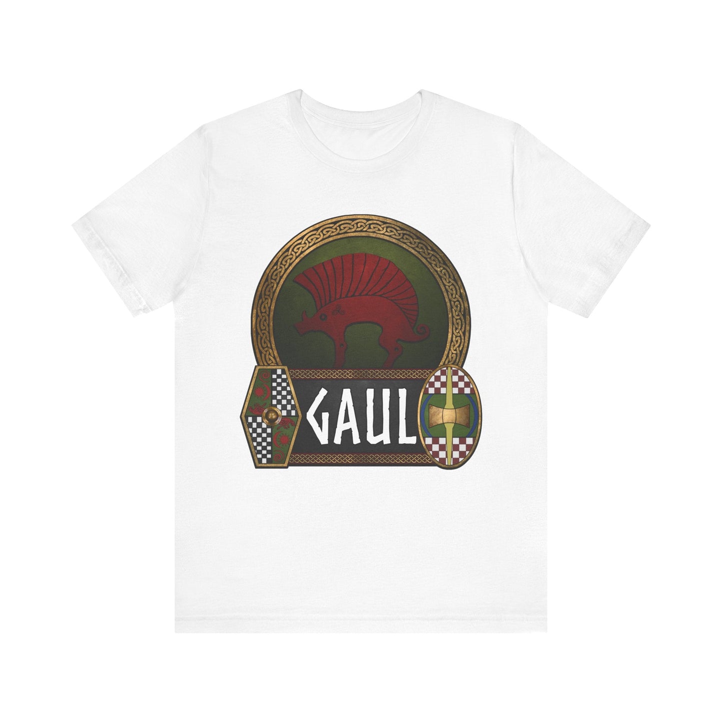 White / S Gaul Ancient Gaelic Boar - Celtic Warrior Shields - Gaelic Heritage T-shirt