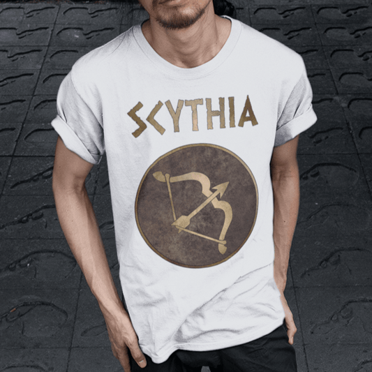 White / S Scythia Ancient Scythian Bow Symbol T-Shirt