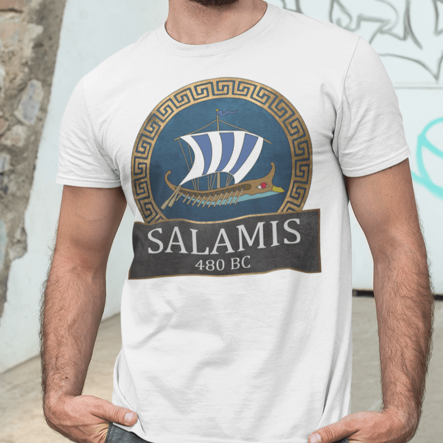 White / S The Battle of Salamis 480 BC - Ancient Greece History T-shirt