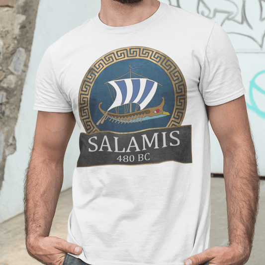 White / S The Battle of Salamis 480 BC - Ancient Greece History T-shirt