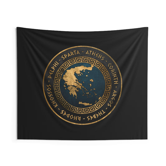 Ancient Greek City-States Indoor Wall Tapestry 60" x 50"