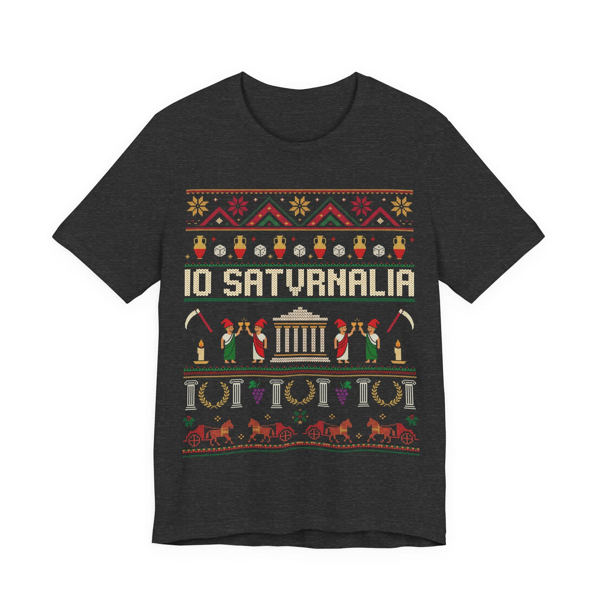 Dark Grey Heather / S Saturnalia Ugly Christmas T-Shirt