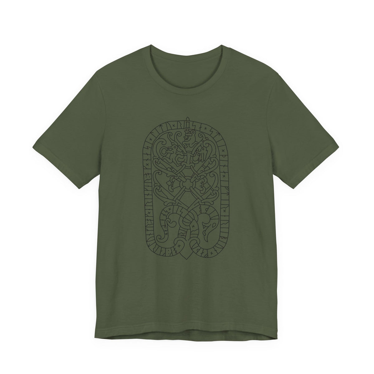 Military Green / S Drävle Runestone Sigurd & Fafnir T-Shirt