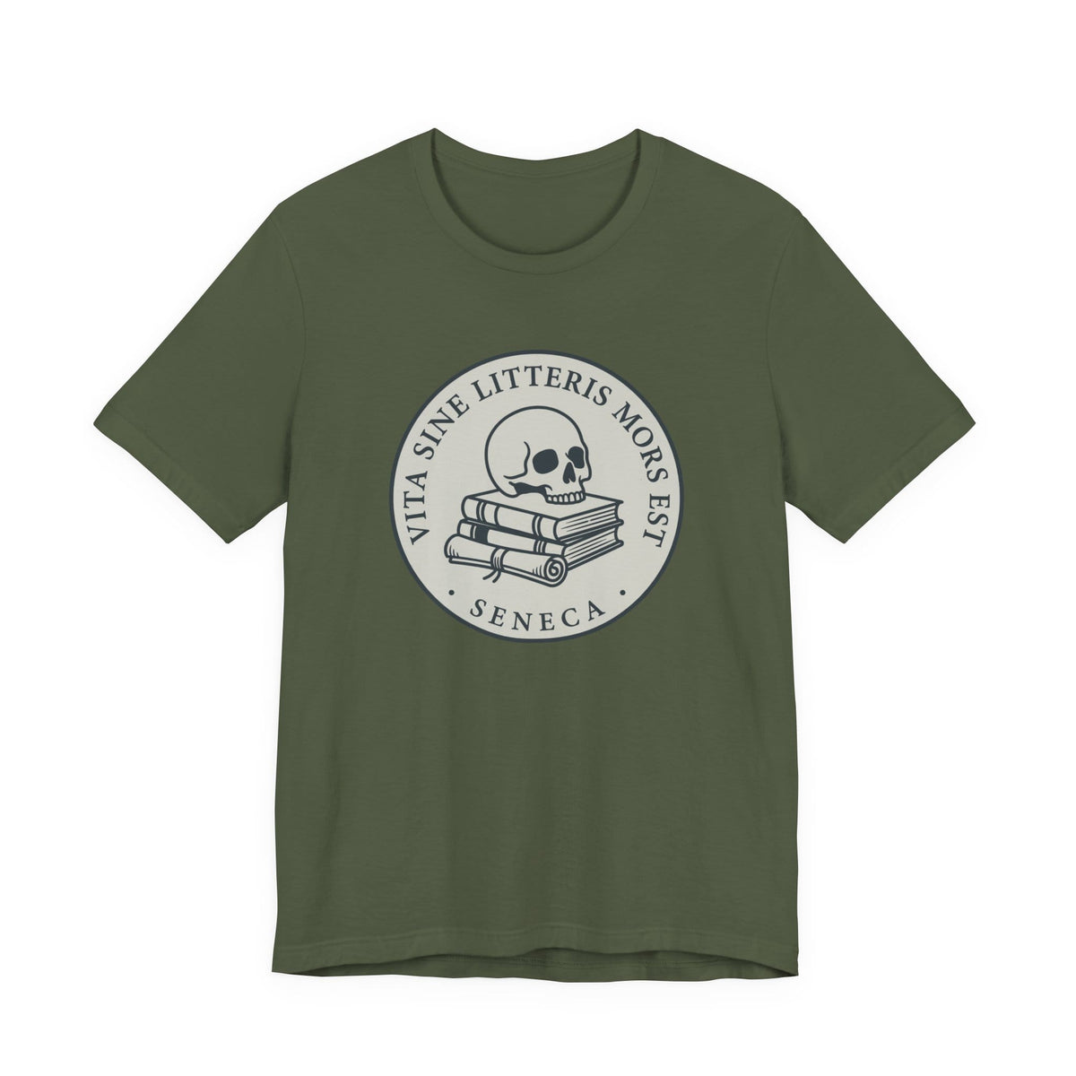 Military Green / S Life Without Learning is Death Latin T-Shirt
