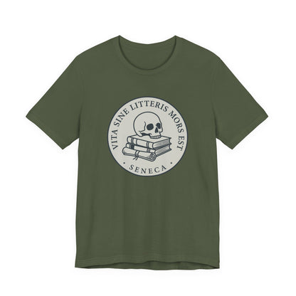 Military Green / S Life Without Learning is Death Latin T-Shirt