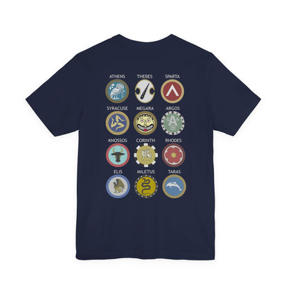 Greek Hoplite Shields - Greek Polis Double Sided T-Shirt