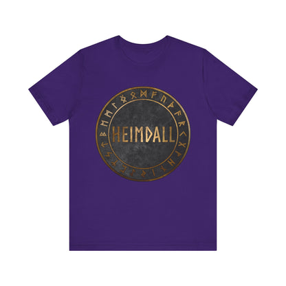 Heimdall Norse God with Viking Runes T-Shirt