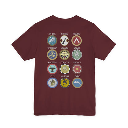 Greek Hoplite Shields - Greek Polis Double Sided T-Shirt
