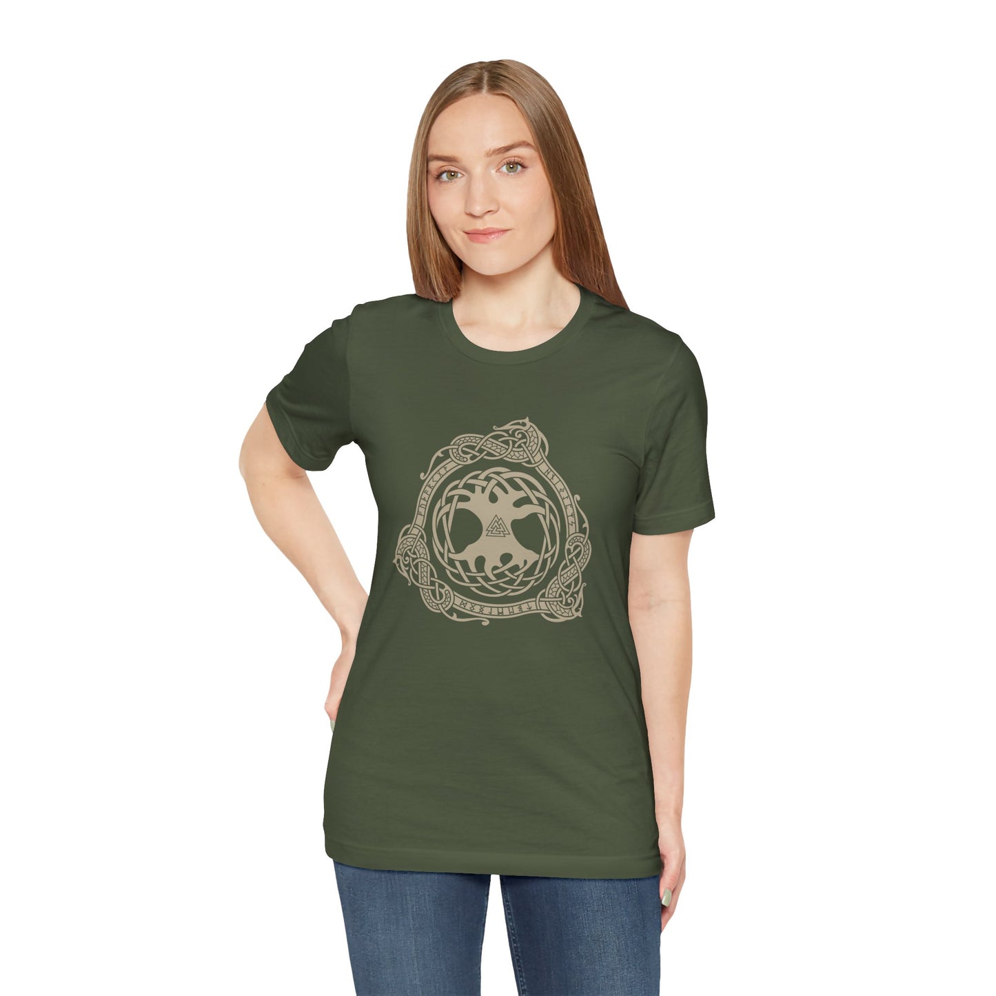 Yggdrasil Valknut with Runes Norse Heritage T-Shirt