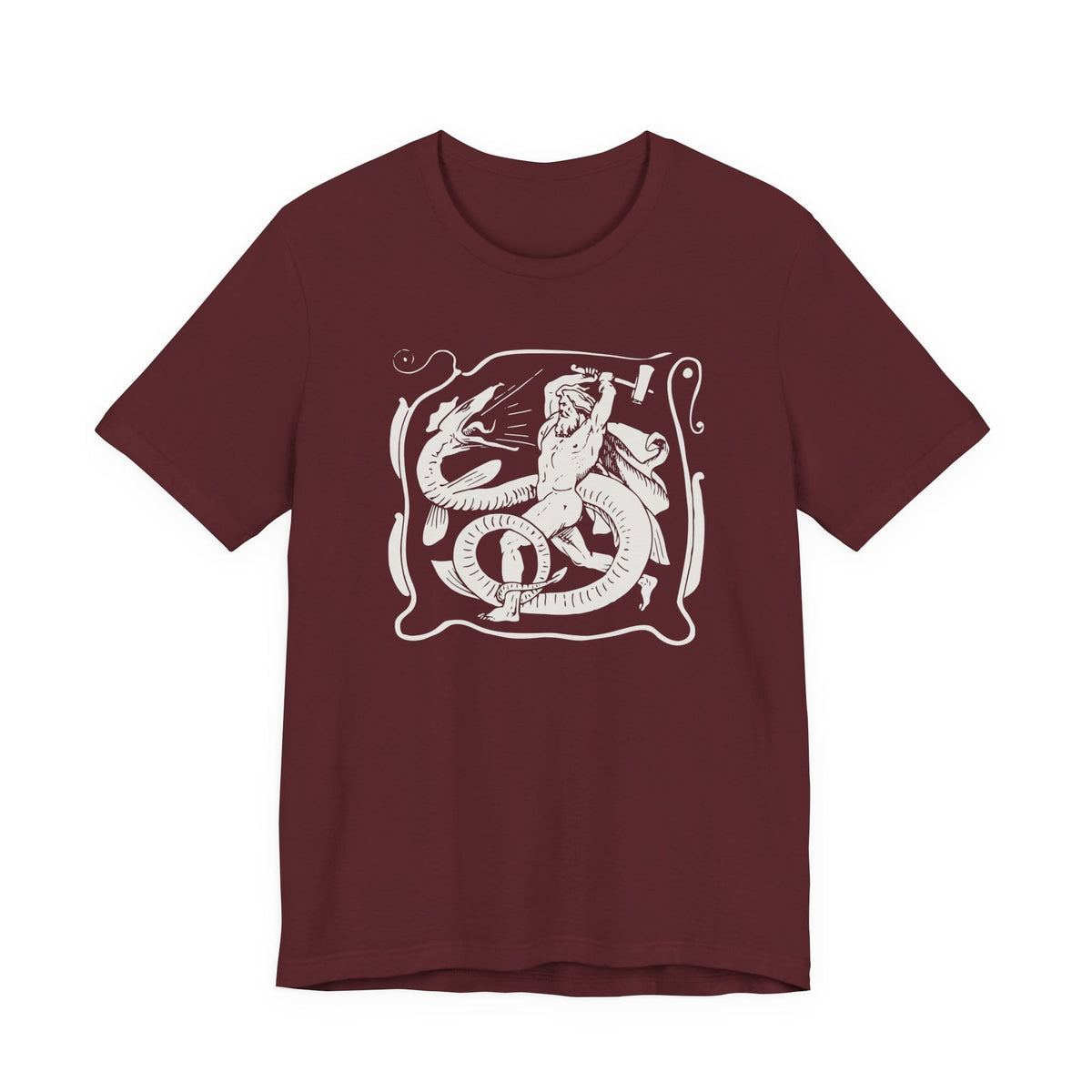Maroon / S Thor vs Jormungandr Ragnarok T-Shirt