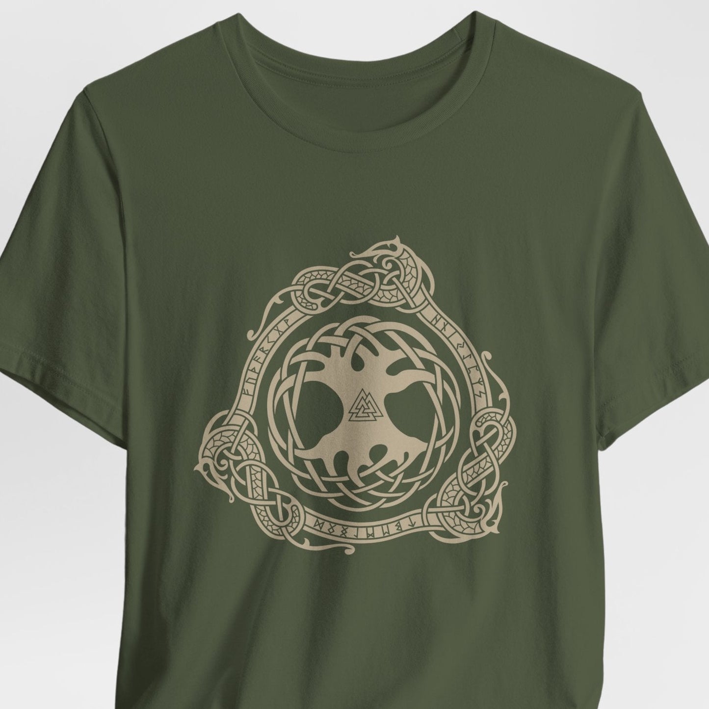 Yggdrasil Valknut with Runes Norse Heritage T-Shirt