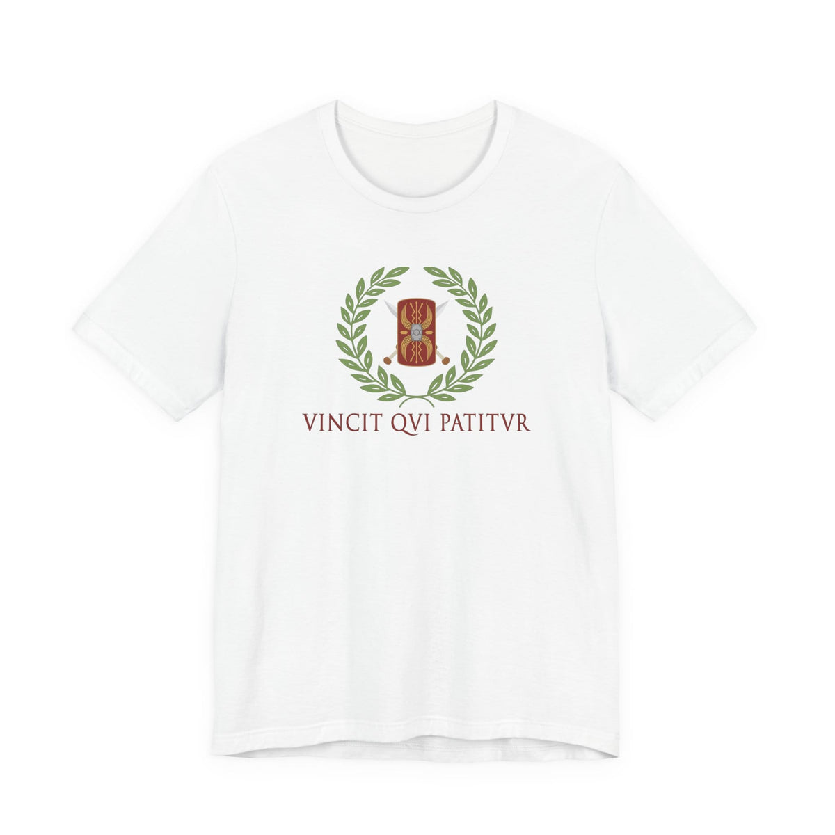 White / S He Conquers Who Endures Latin T-Shirt