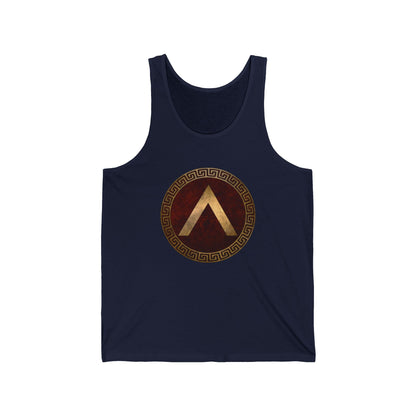 Spartan Shield Lacedaemonian Lambda of Ancient Sparta Unisex Jersey Tank Top