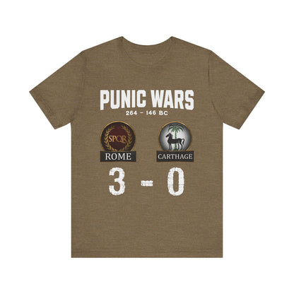 Punic Wars - Rome vs Carthage - 3 to 0 Final Score  - Funny History T-shirt