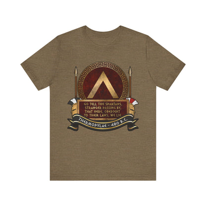 Battle of Thermopylae Spartan Epitaph T-Shirt