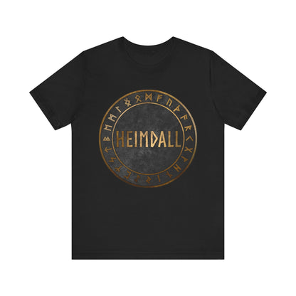 Heimdall Norse God with Viking Runes T-Shirt