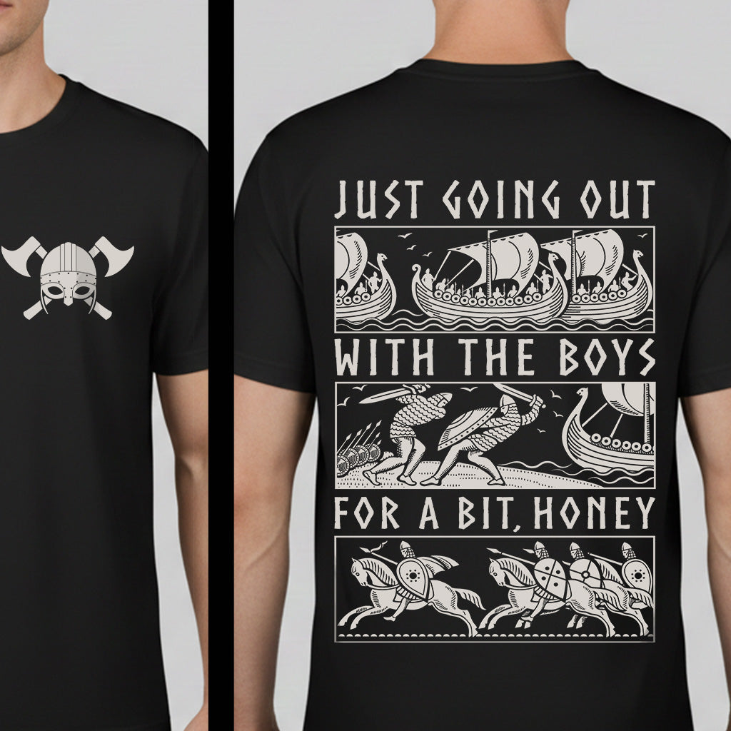 Out With The Boys - Double Sided T-Shirt
