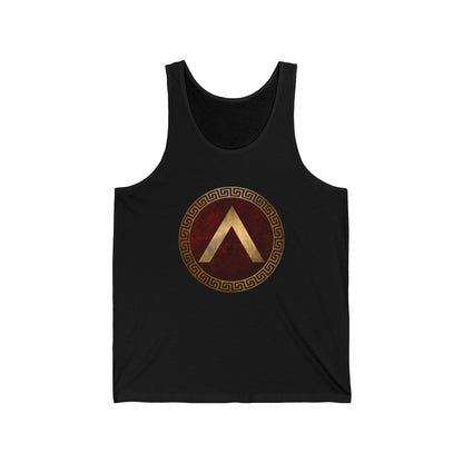 Spartan Shield Lacedaemonian Lambda of Ancient Sparta Unisex Jersey Tank Top