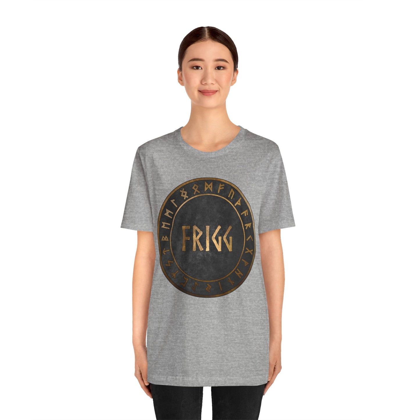 Frigg Norse Goddess with Viking Runes T-Shirt