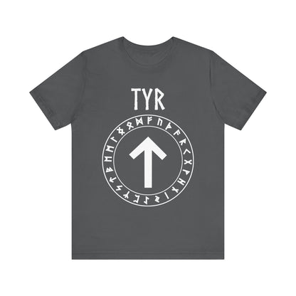Tyr Norse God Tiwaz Rune with Futhark Runes T-shirt
