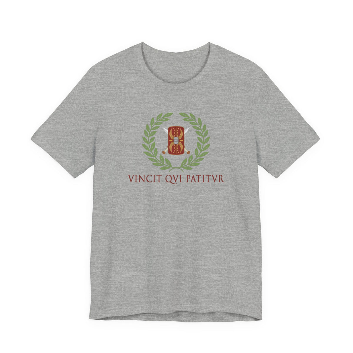 Athletic Heather / S He Conquers Who Endures Latin T-Shirt
