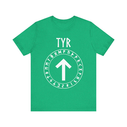 Tyr Norse God Tiwaz Rune with Futhark Runes T-shirt