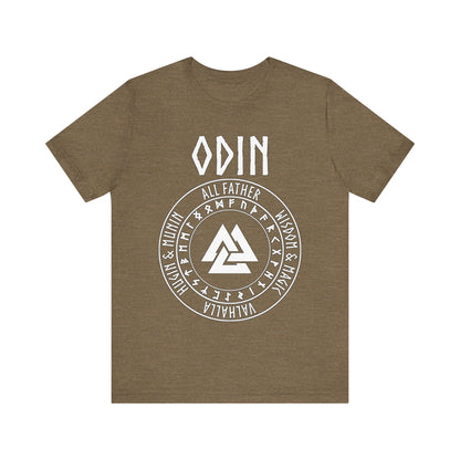 Odin Norse God with Futhark Runes T-shirt