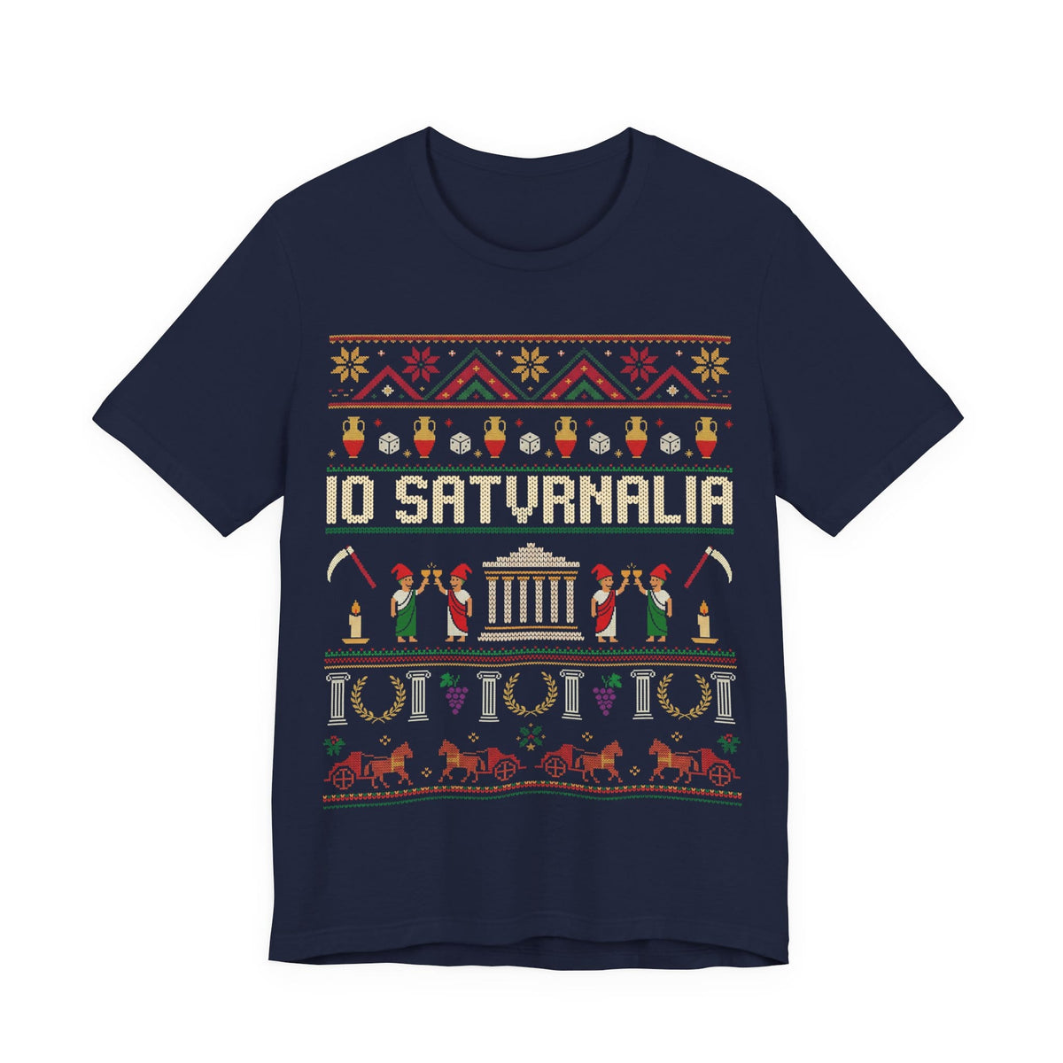 Navy / S Saturnalia Ugly Christmas T-Shirt