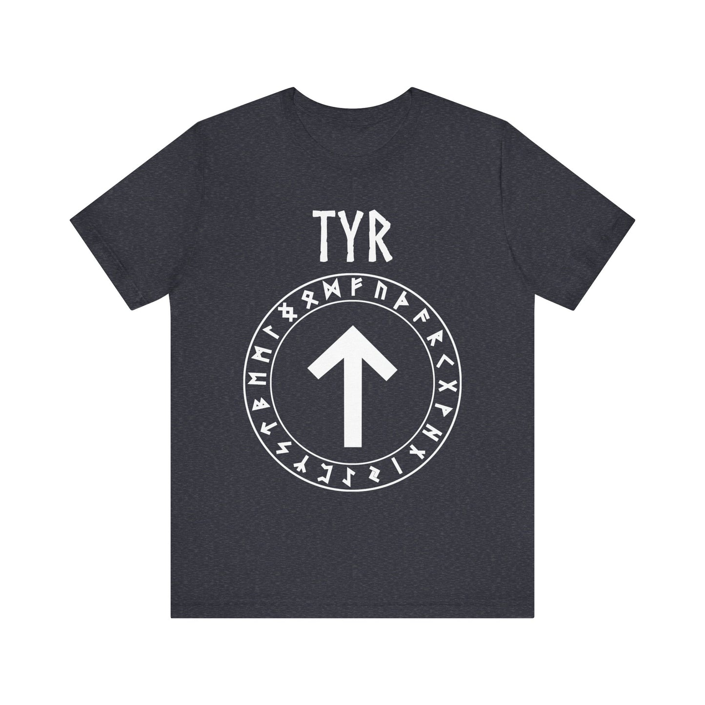 Tyr Norse God Tiwaz Rune with Futhark Runes T-shirt
