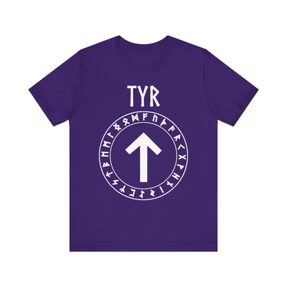 Tyr Norse God Tiwaz Rune with Futhark Runes T-shirt