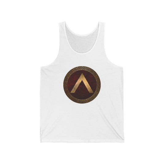Spartan Shield Lacedaemonian Lambda of Ancient Sparta Unisex Jersey Tank Top