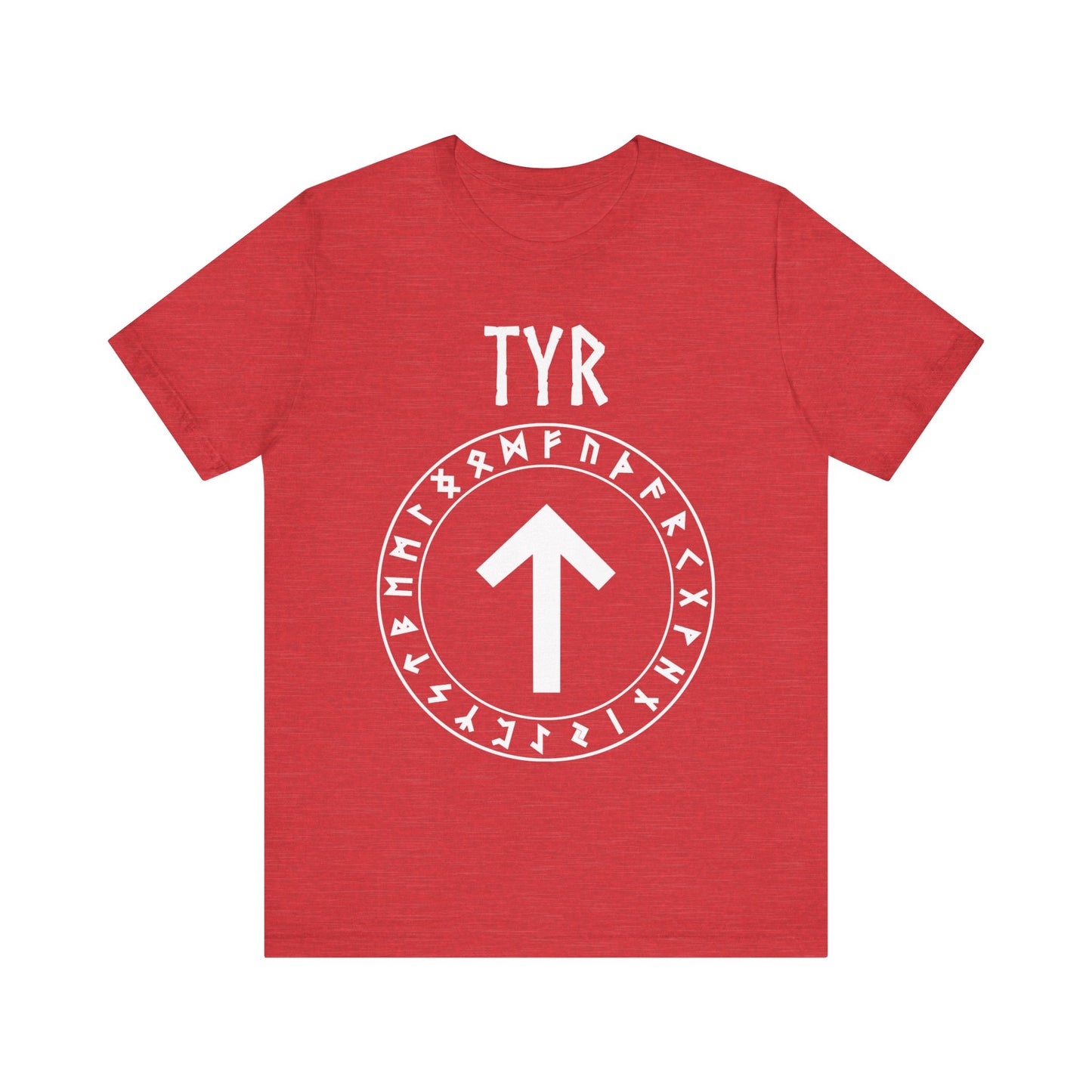 Tyr Norse God Tiwaz Rune with Futhark Runes T-shirt